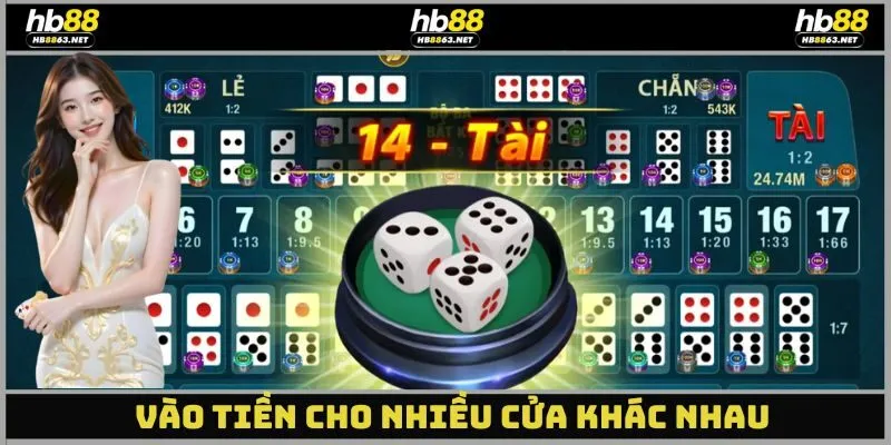 Vào tiền cho nhiều cửa khác nhau