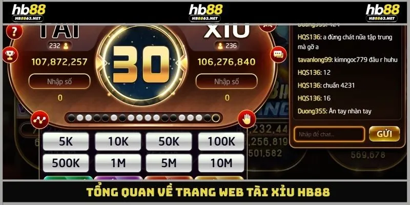 Tổng quan về trang Web tài xỉu HB88